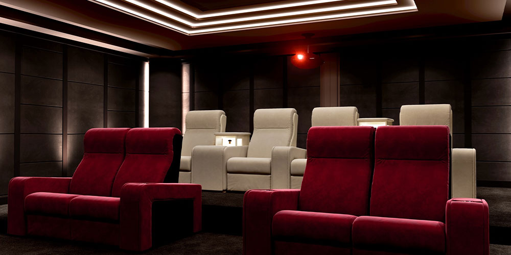 evde sinema odası akustik kumaş panel kaplama