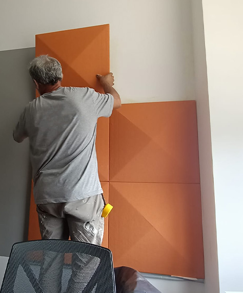 kumaş kaplı akustik panel ses yalıtım